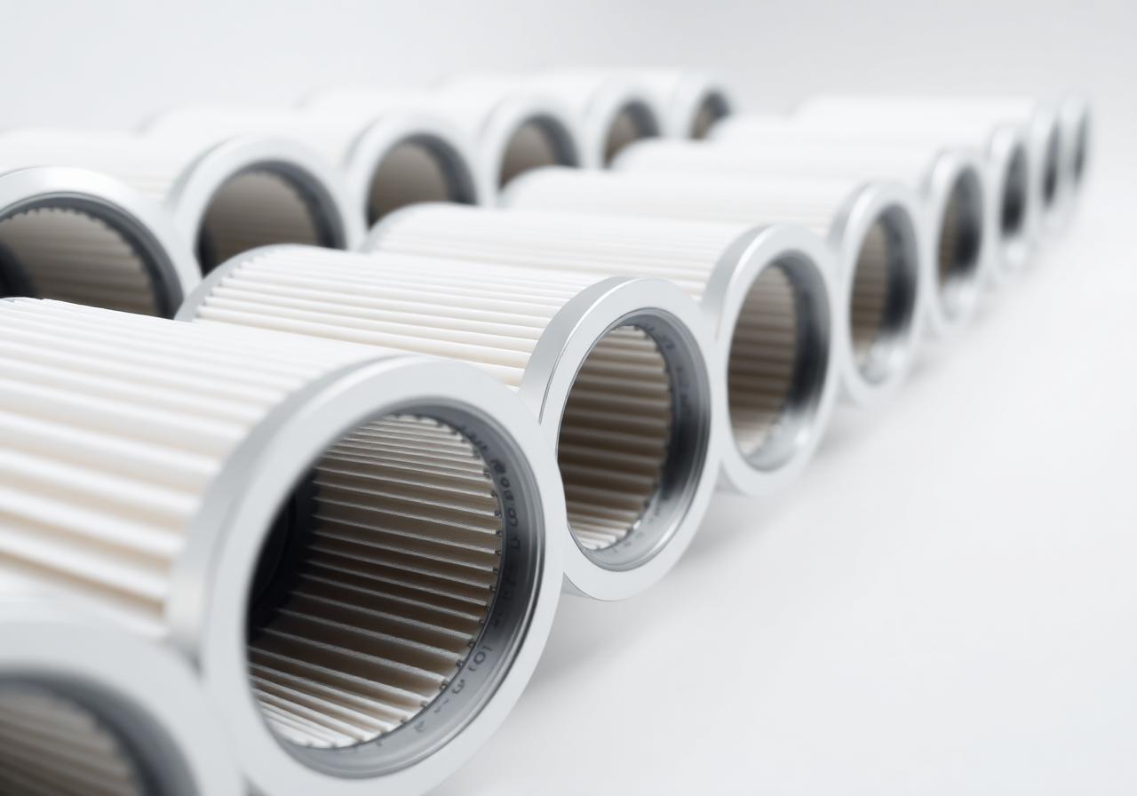 Elementos filtrantes industriais em sequência